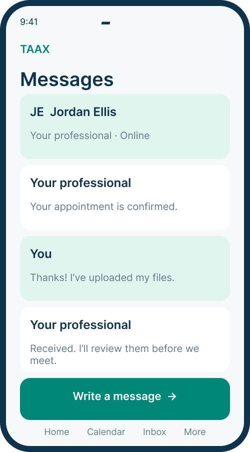 Messages screen